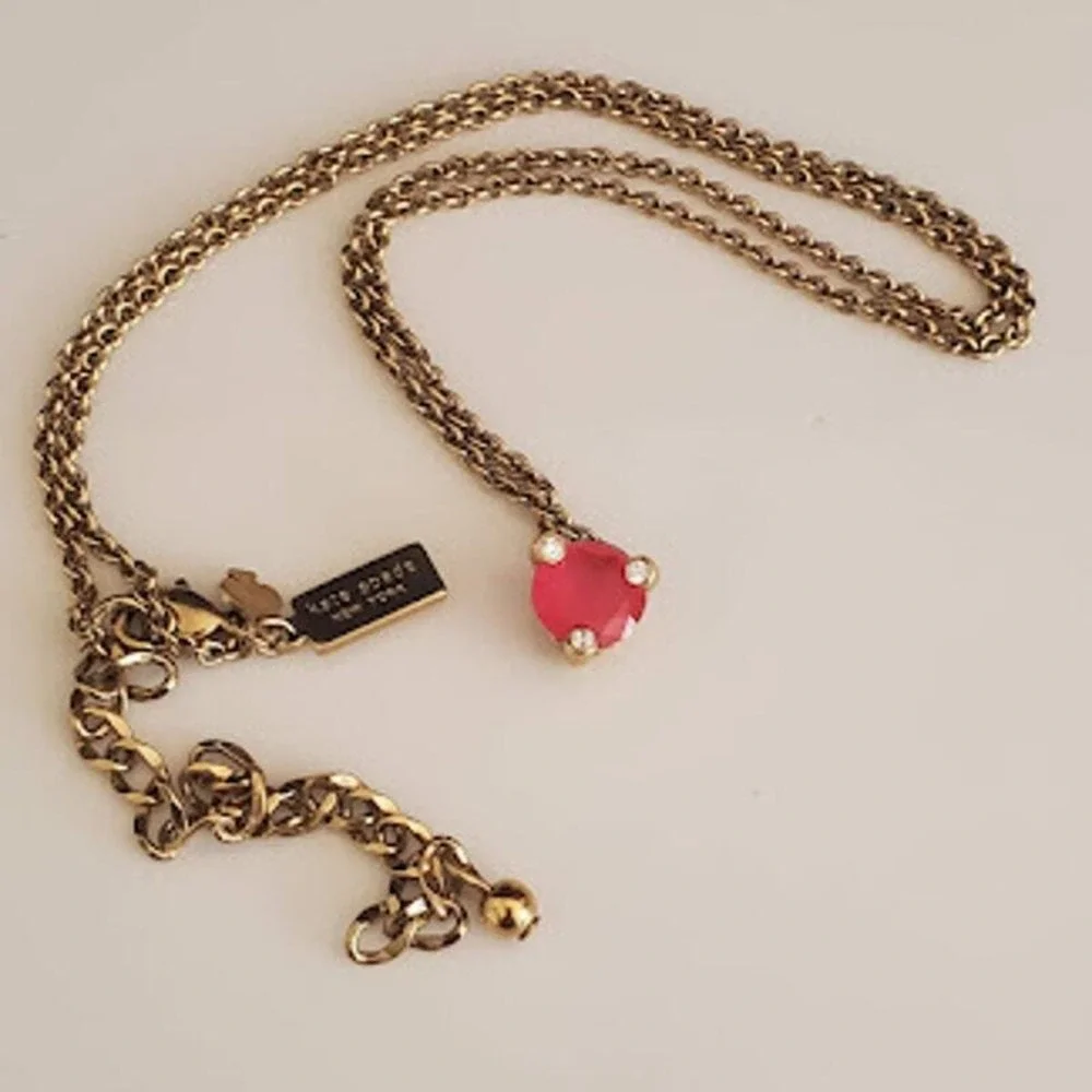 Kate Spade New York Rise and Shine Orange Stone Gold Tone Mini Pendant Necklace